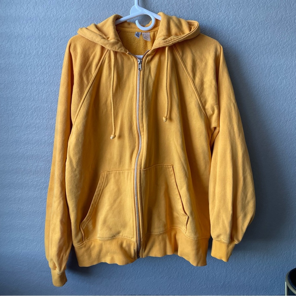 H&M Divided Oversized Yellow Zip-Up Hoodie Jacket